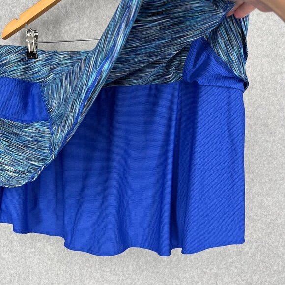 Athleta Athletic Bustle Skort Size XL Spacedye Blue Layered Tennis Golf Pockets - Picture 2 of 15